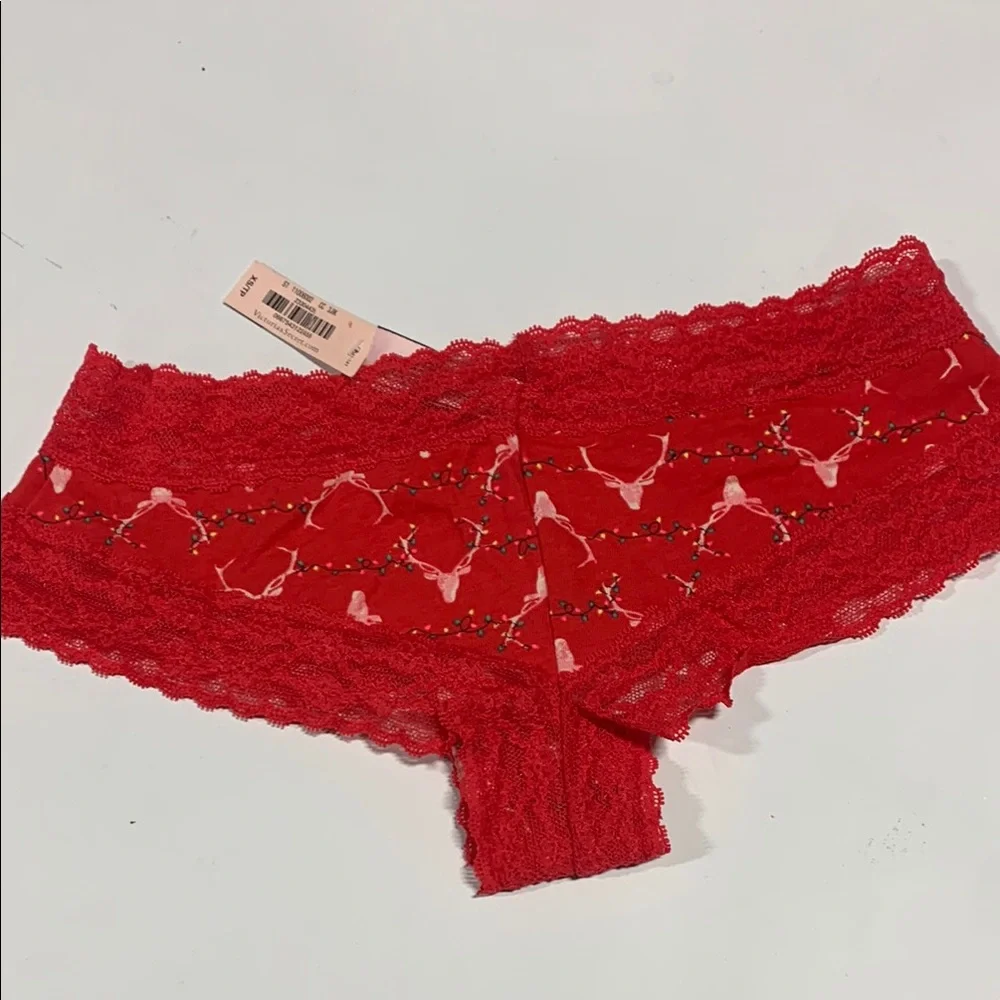 Victoria’s Secret - Red Lace Panties with‎ Deer Design - P005 XS
